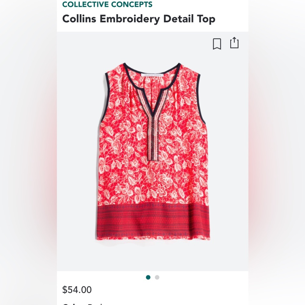 COLLECTIVE CONCEPTS Stitch Fix Large Embroidery Detail Top